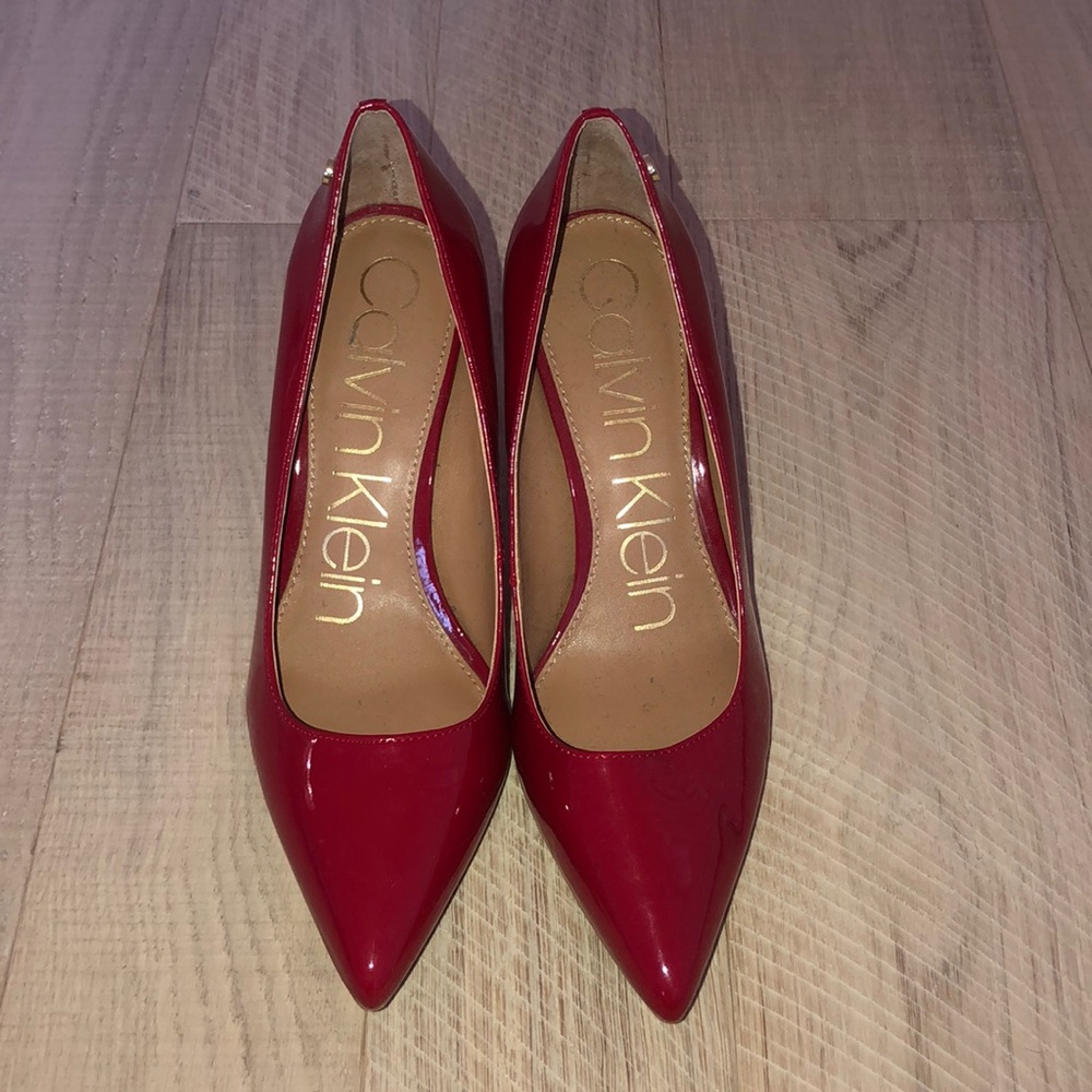 Red Calvin Klein heels